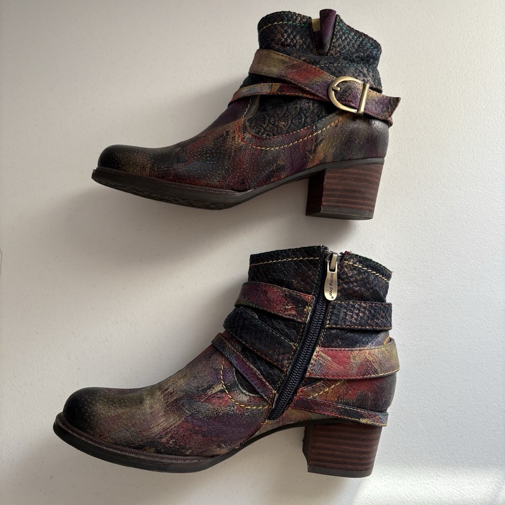 L'Artiste Shazzam Boots Size 37 EUR 6.5 US Artsy Steampunk Statement Maximalist - Picture 5 of 11
